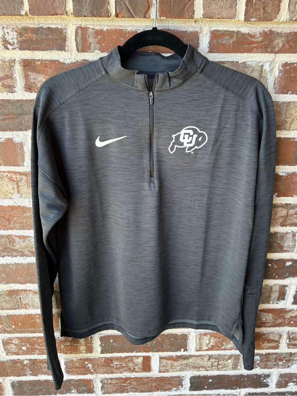 Nike University of Colorado Buffaloes Dark Gray Quarter ZIP Pullover Size M